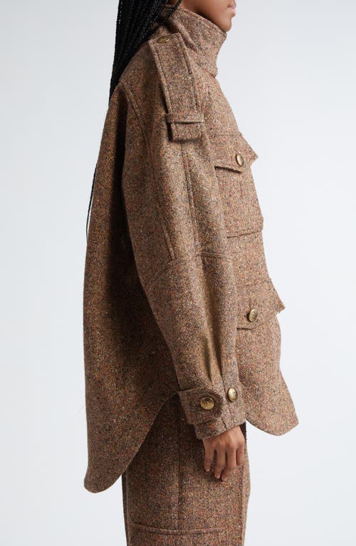 Shop Zimmermann Illustration Oversize Tweed Jacket In Brown Multi