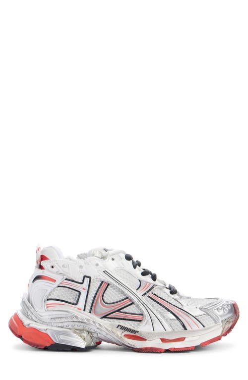 Shop Balenciaga Runner Sneaker In White/red/black