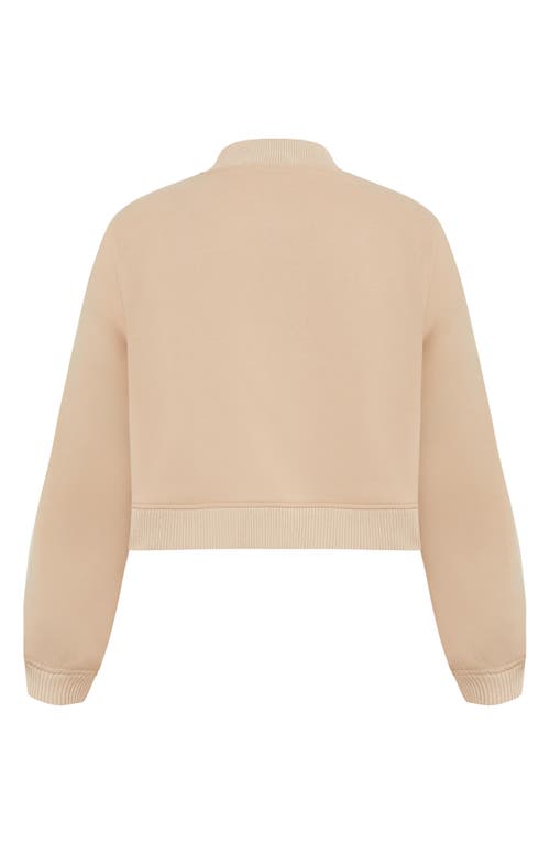 Shop City Chic Ivy Crop Bomber Jacket In Nougat