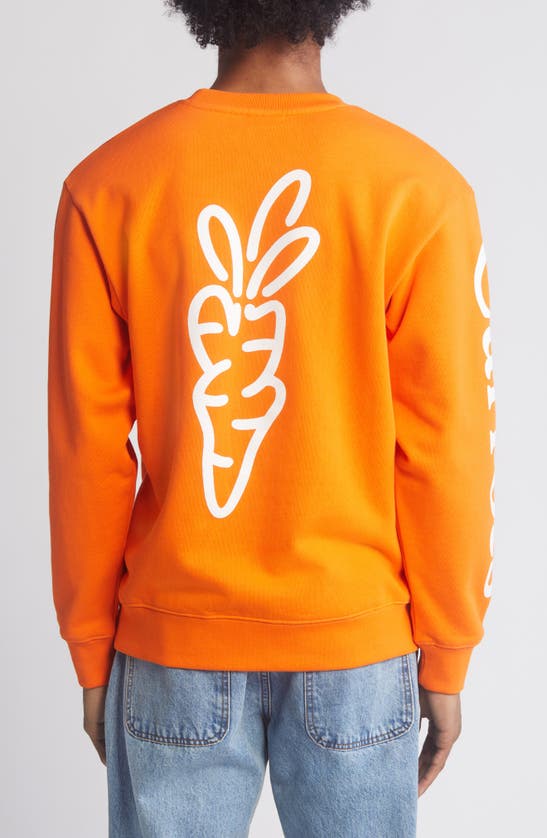 Shop Carrots By Anwar Carrots Wordmark Long Sleeve Cotton Graphic T-shirt In Orange