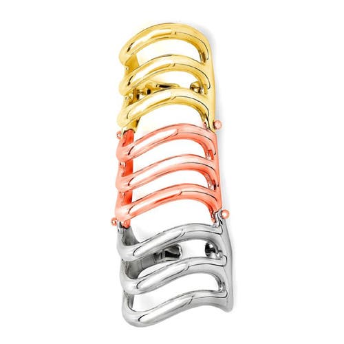 Lucy Quartermaine Tri Tone Waterfall Armour Ring In Multi Color