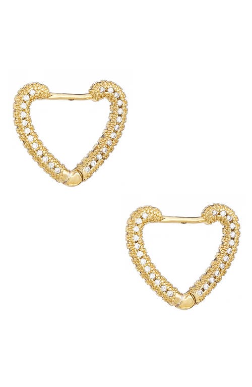 Ettika Pavé Heart Huggie Earrings in Gold at Nordstrom