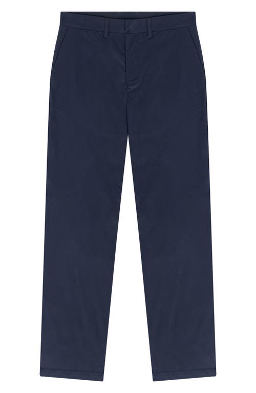 Flat Front Cotton Blend Chinos in Navy