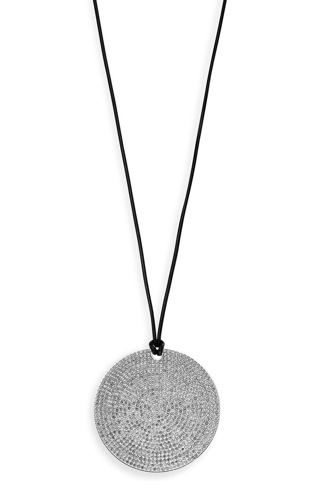 michael kors branded disc necklace