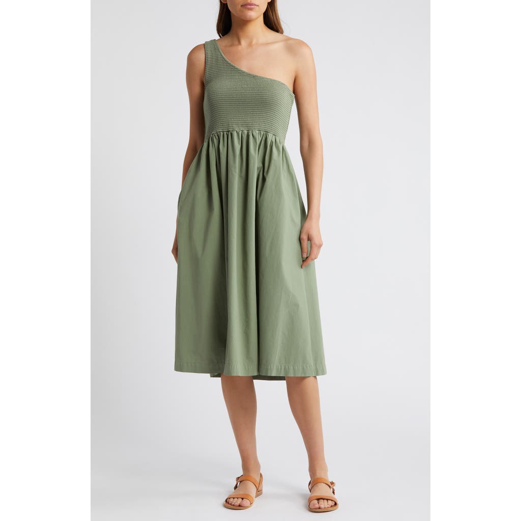 Nation Ltd Connie One-shoulder Fit & Flare Dress In Sea Spray