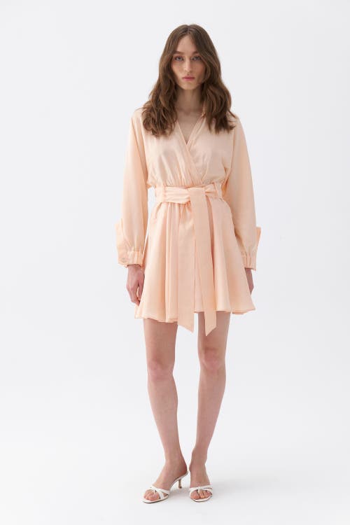 Shop Nocturne Belted Shirt Dress In Salmon