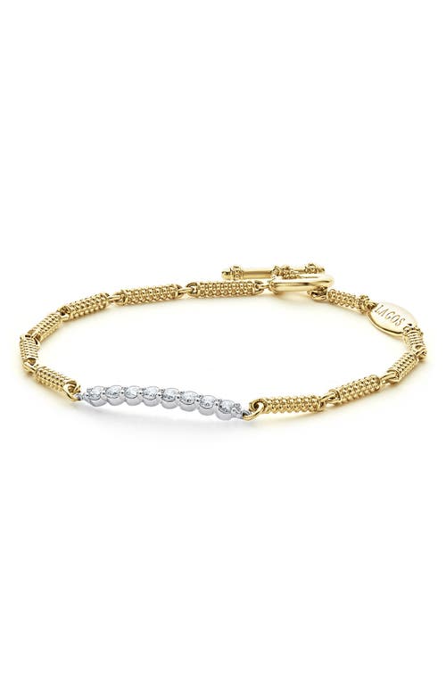 LAGOS Superfine Signature Caviar Diamond Link Bracelet in Gold Diamond at Nordstrom, Size 7