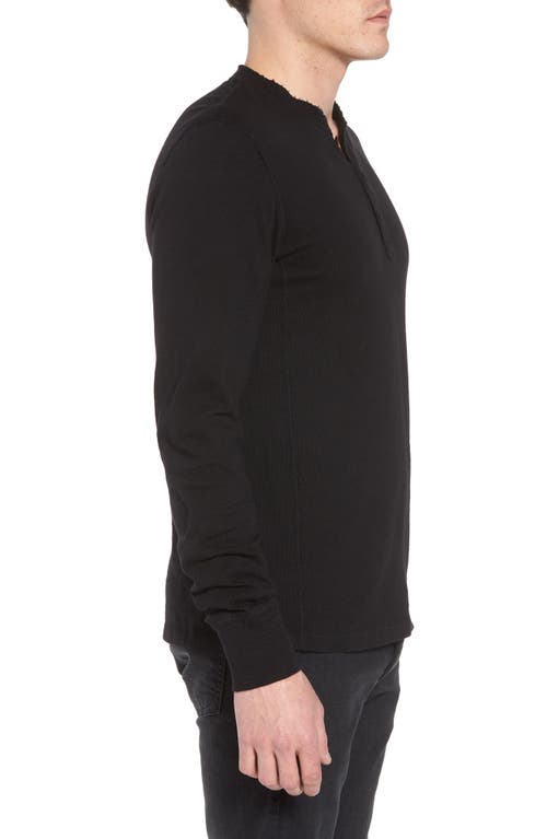 Rag & Bone Classic Flame Henley Tee In Jet Black
