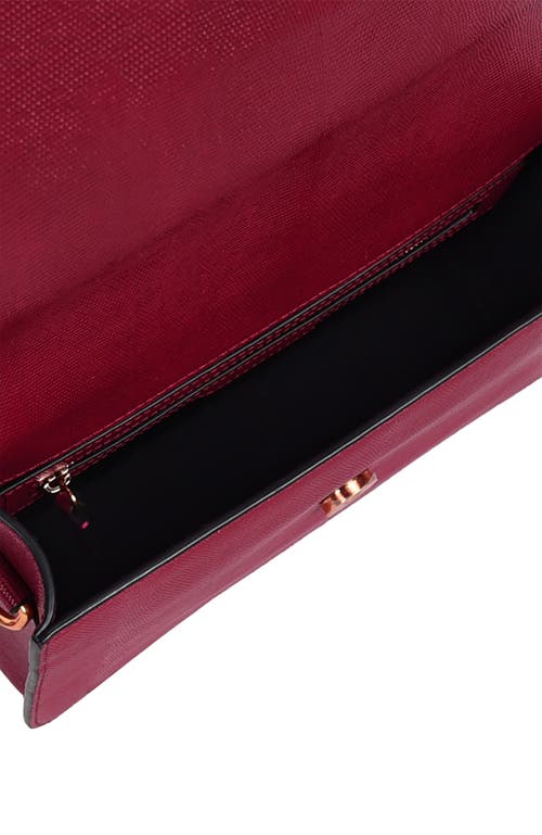 Shop Hyer Goods Upcycled Leather Convertible Crossbody Satchel In Cherry Red Lizard