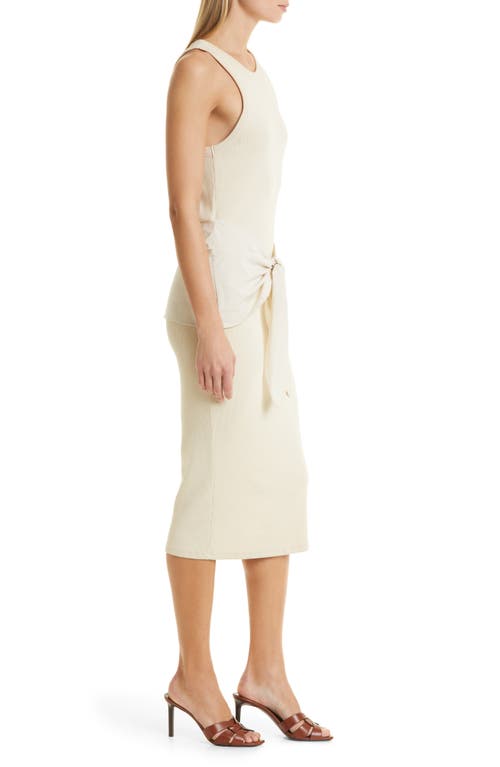 Shop Veronica Beard Odeon Mixed Media Stretch Cotton Dress In Limestone