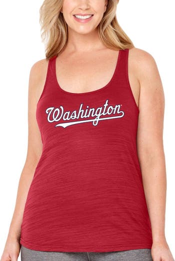 SOFT AS A GRAPE Women's Soft as a Grape Red Washington Nationals Plus Size  Swing for the Fences Racerback Tank Top