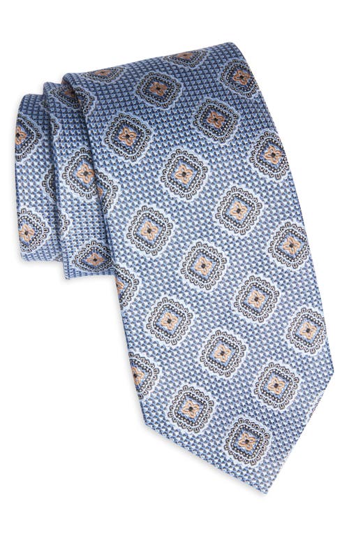 Geometric Silk Tie in Light Blue