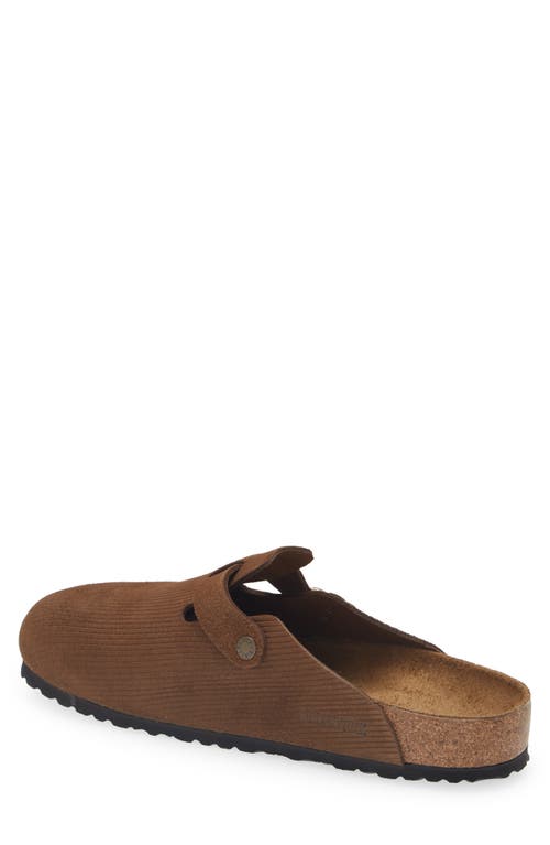 Shop Birkenstock Boston Ribbed Clog In Dark Tea