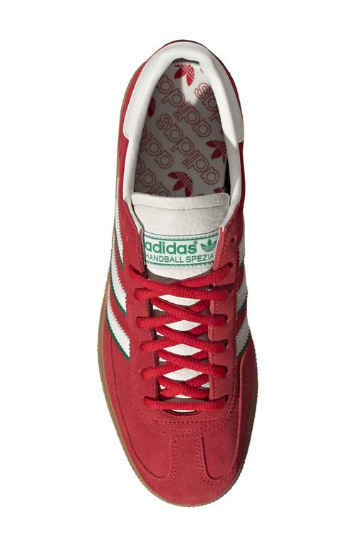 Shop Adidas Originals Adidas Gender Inclusive Handball Spezial Sneaker In Scarlet/cloud/green