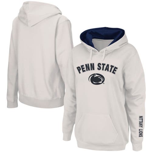 COLOSSEUM Women's White Penn State Nittany Lions Arch & Logo 1 Pullover Hoodie