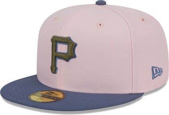 Men's New Era Pink/Blue Detroit Tigers Olive Undervisor 59FIFTY Fitted Hat