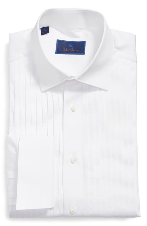 David Donahue Regular Fit French Cuff Tuxedo Shirt White at Nordstrom,