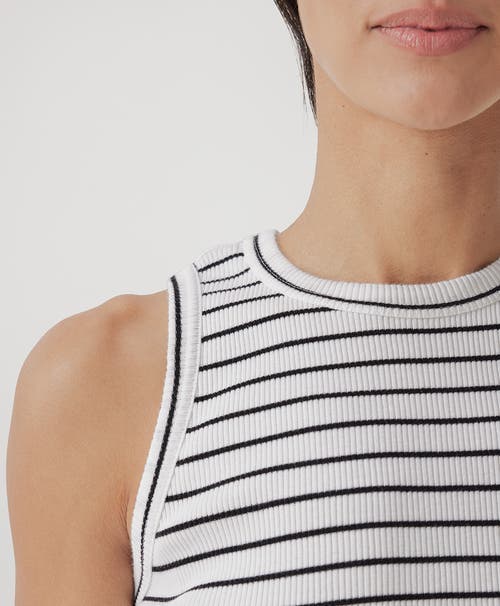 Shop Pact Organic Favorite Rib Racerback Tank In Chic Stripe