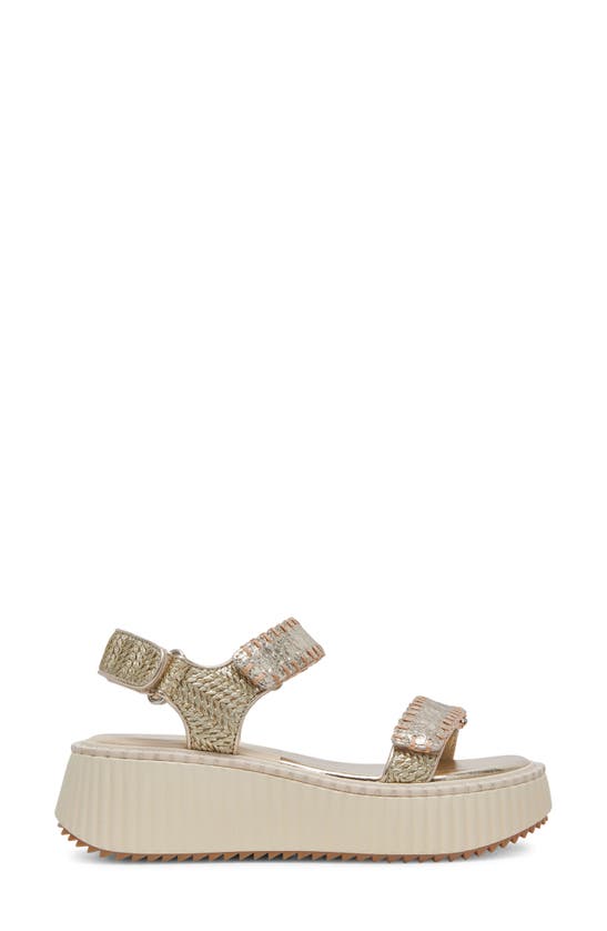 Shop Dolce Vita Debra Platform Sandal In Platinum Distressed Leather