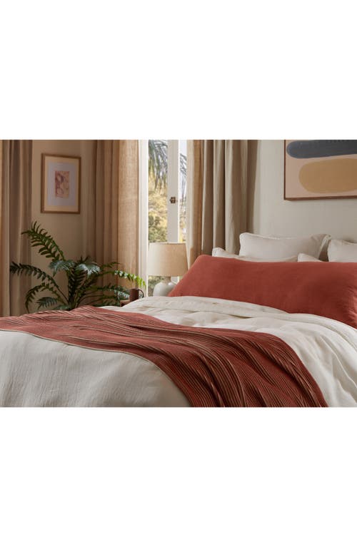 Parachute Two-tone Organic Cotton Ribbed Throw Blanket In Canyon And Natural