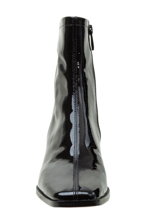 Linea Paolo Venata Block Heel Bootie In Black Patent