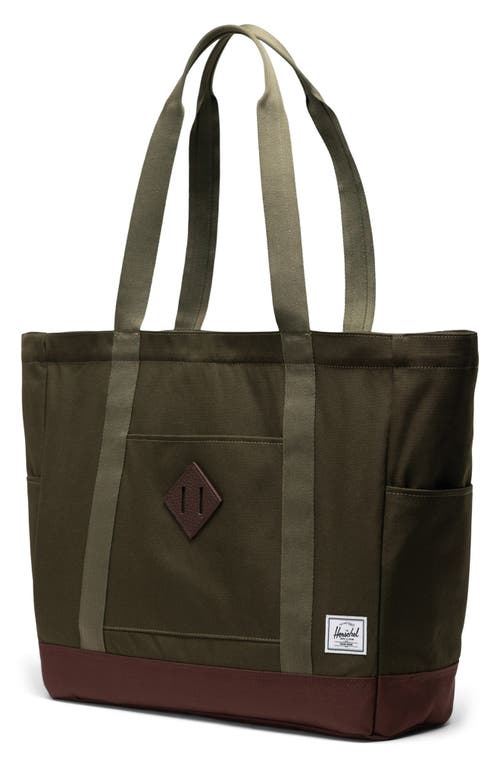 Herschel Supply Co . Heritage Recycled Twill Tote In Ivy Green/chicory Coffee