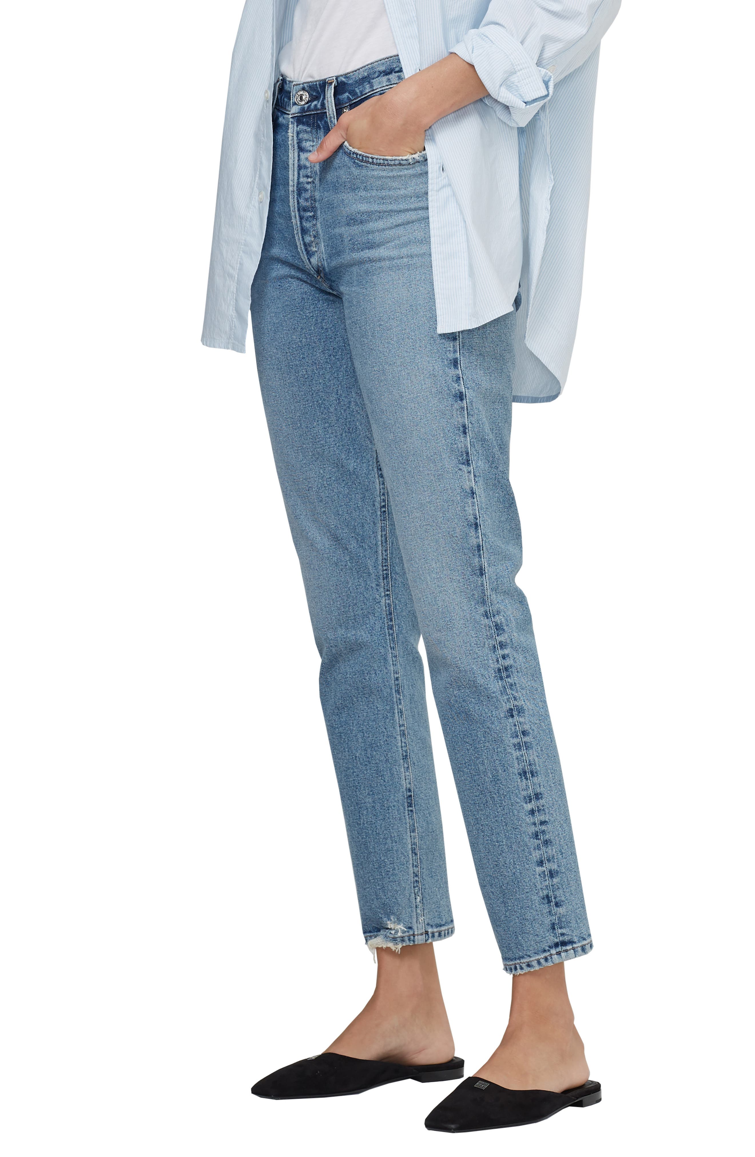 Citizens of Humanity Denim High-Rise Cropped Jeans Daphne in Blau Damen Bekleidung Jeans Capri-Jeans und cropped Jeans 