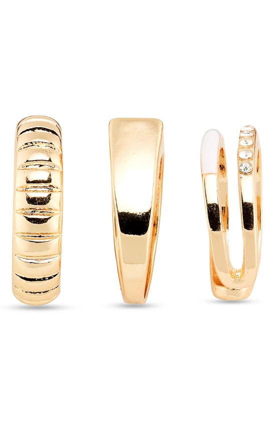 Shop Bp. Set Of 3 Assorted Rings In Goldhite