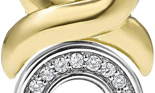 Lagos 18k Yellow Gold & Sterling Silver Embrace Diamond Xo Graduated Drop Earrings In Gold/silver