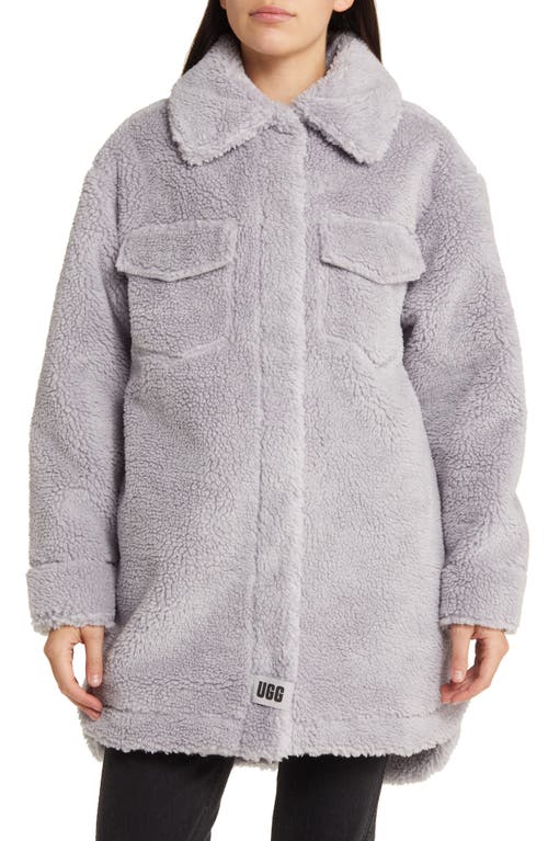 UGG(r) Frankie Recycled Polyester Fleece Shirt Jacket in Cloudy Grey