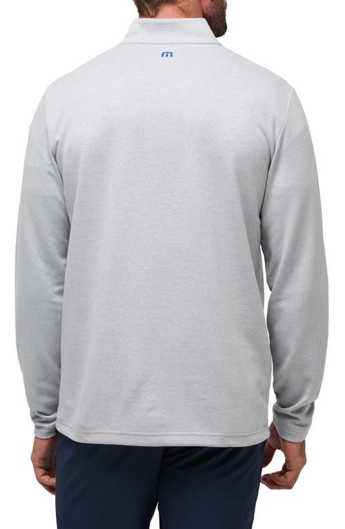 Shop Travismathew Upgraded Chest Stripe Half Zip Pullover In Heather Light Grey