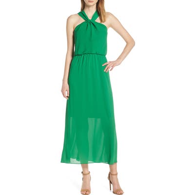 Sam Edelman Crisscross Neck Maxi Dress, Green