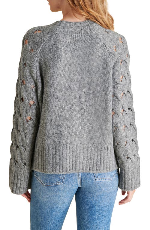 Shop Steve Madden Sonora Open Stitch Sweater In Heather Grey