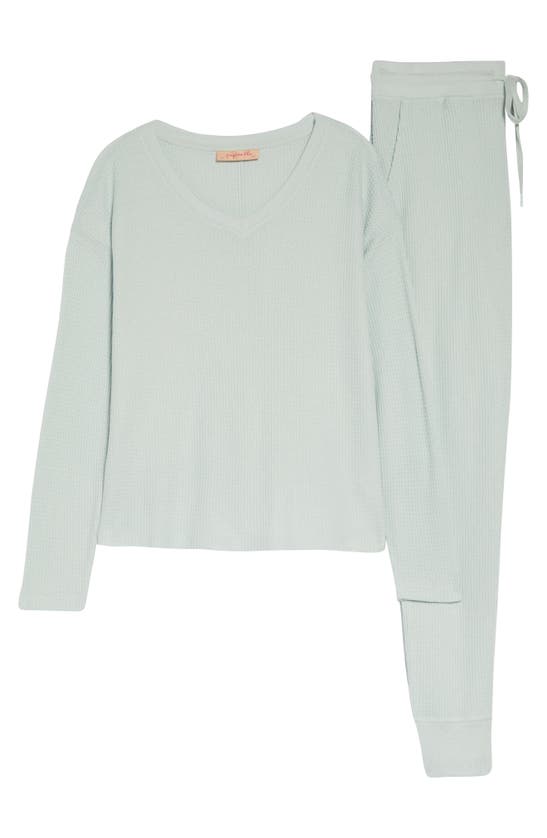 Shop Papinelle Super Soft Waffle Weave Pajamas In Sage