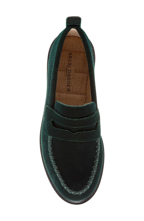 Shop Kelsi Dagger Brooklyn Lens Penny Loafer In Dark Green