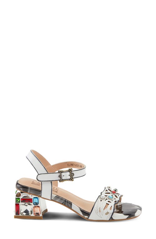 L'artiste By Spring Step Iluminada Square Toe Sandal In White Multi