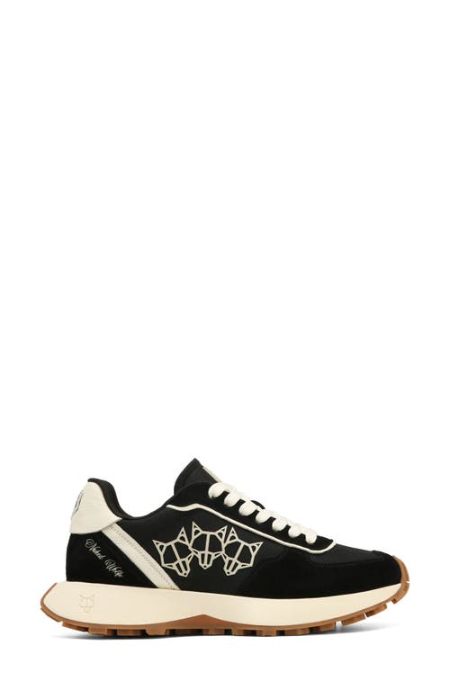 Prime Leather Sneaker in Black-Nylon