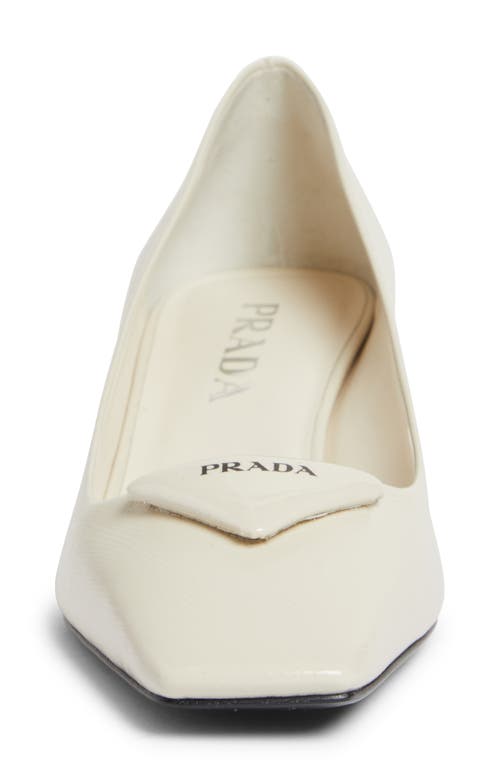 Shop Prada Modellerie Square Toe Pump In Avorio