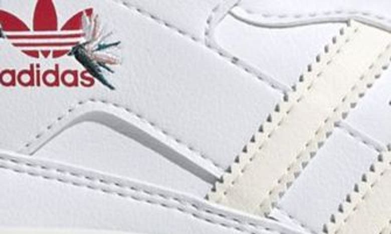 Adidas Originals X Thebe Magugu Forum Sneakers In White/ Off White/ Power Red