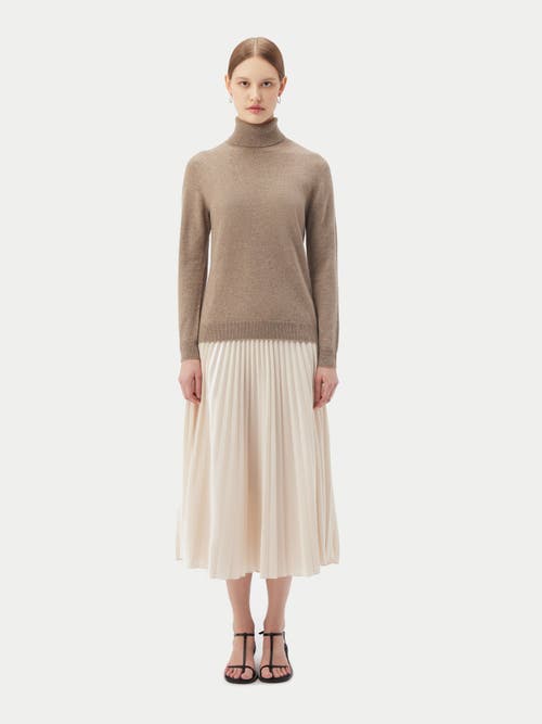 Gobi Cashmere Classic Turtle Neck In Taupe
