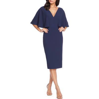 Dress The Population Louisa Butterfly Sleeve Cocktail Dress, Blue