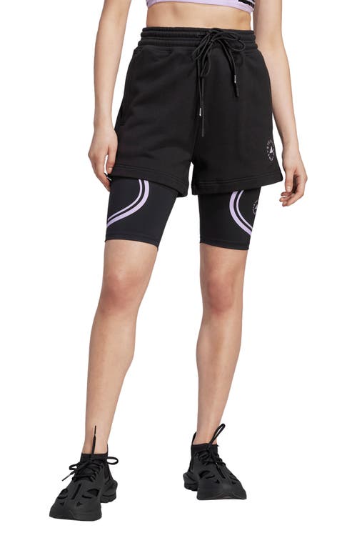 adidas by Stella McCartney Organic Cotton French Terry Shorts Black at Nordstrom,