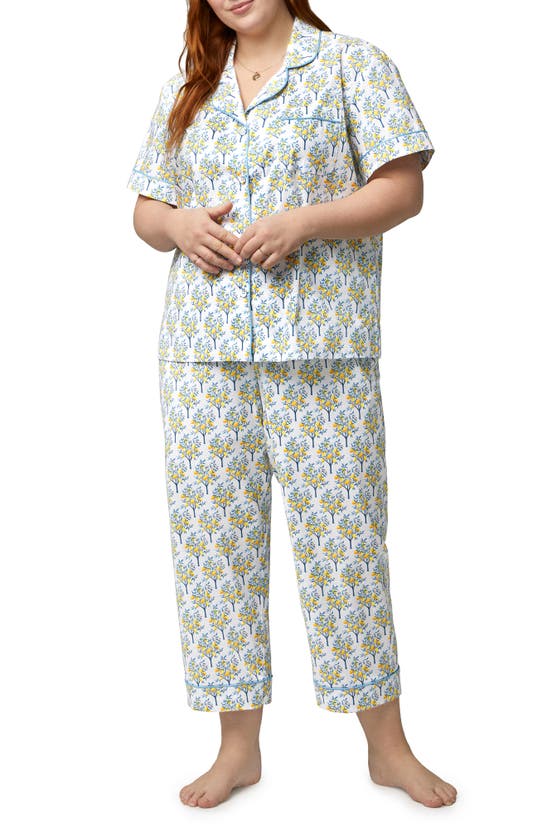 Bedhead Pajamas Print Crop Organic Cotton Pajamas In Lemon Trees