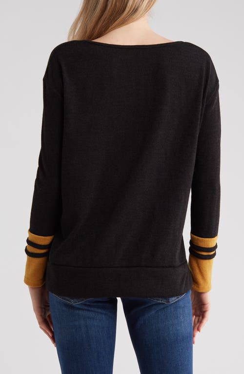 Go Couture Spring Varsity Sweater In Black