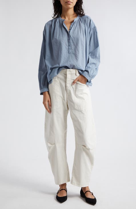 NILI LOTAN Tomboy cotton-blend twill straight-leg pants