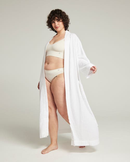 Nudea The Classic Belted Robe In Cotton White