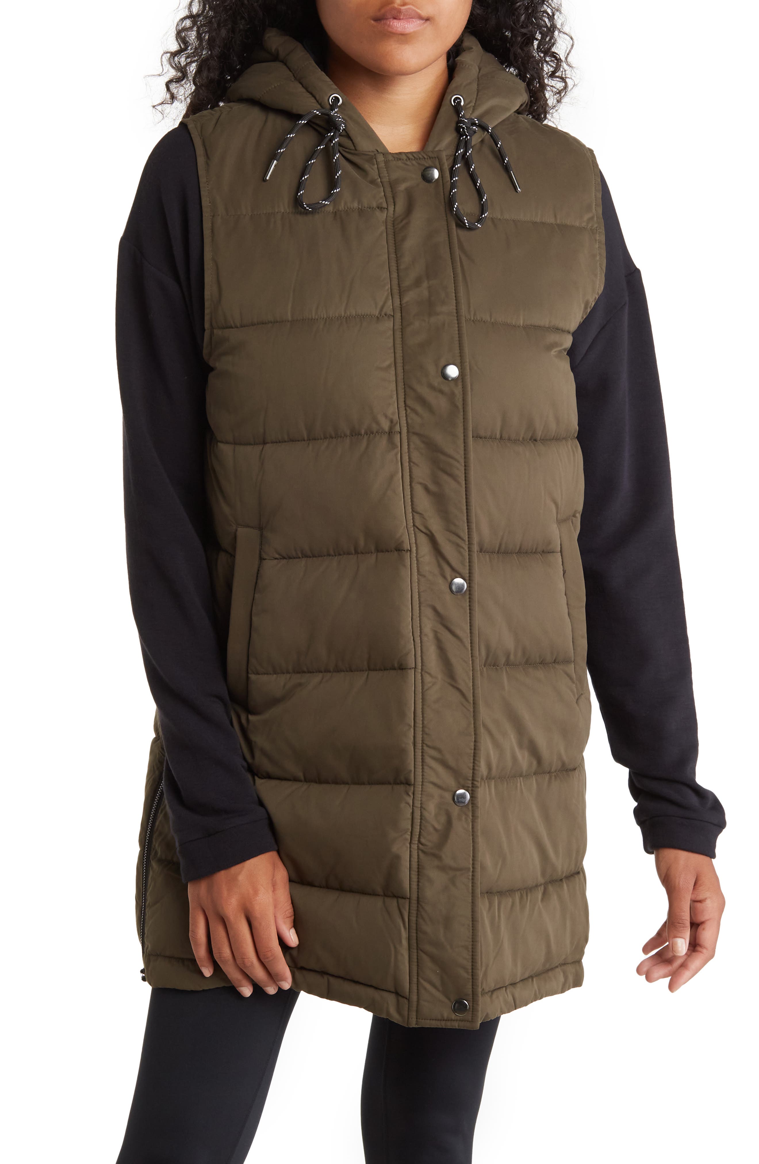 Long Hooded Puffer Vest