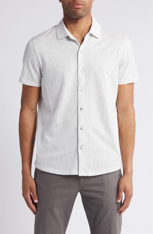 Caine Short Sleeve Cotton Button-Up Shirt in Grey