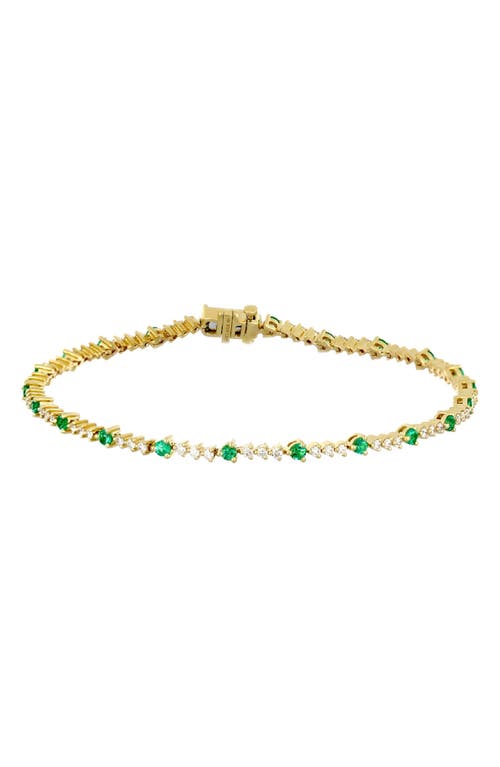 Bony Levy Diamond & Ruby Bracelet In Yellow Gold/emerald
