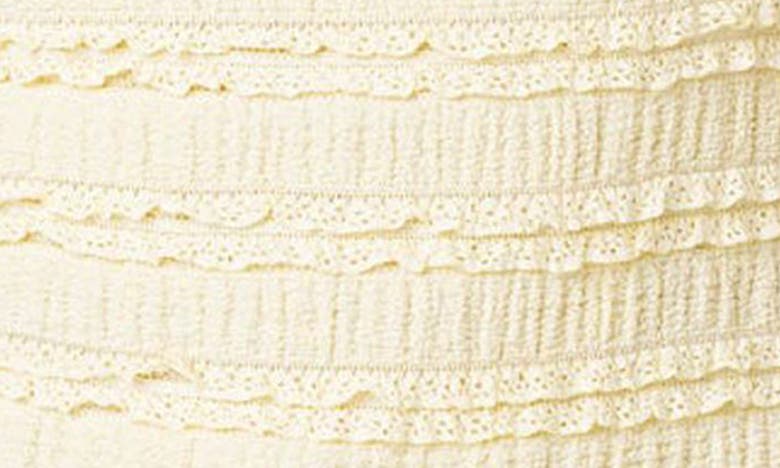 Edikted Lucy Ruffled Lace Crop Camisole In Yellow
